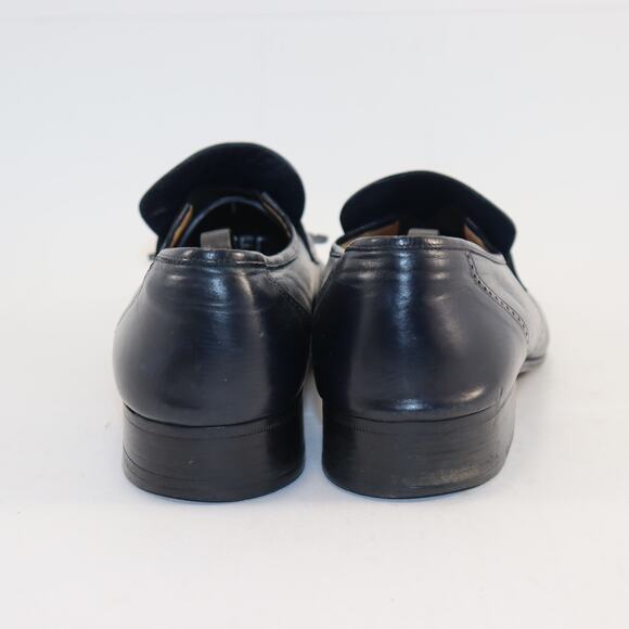 Vintage Bally Navy Leather Kiltie Loafers – Men’s Size 9.5 - Picture 4 of 6